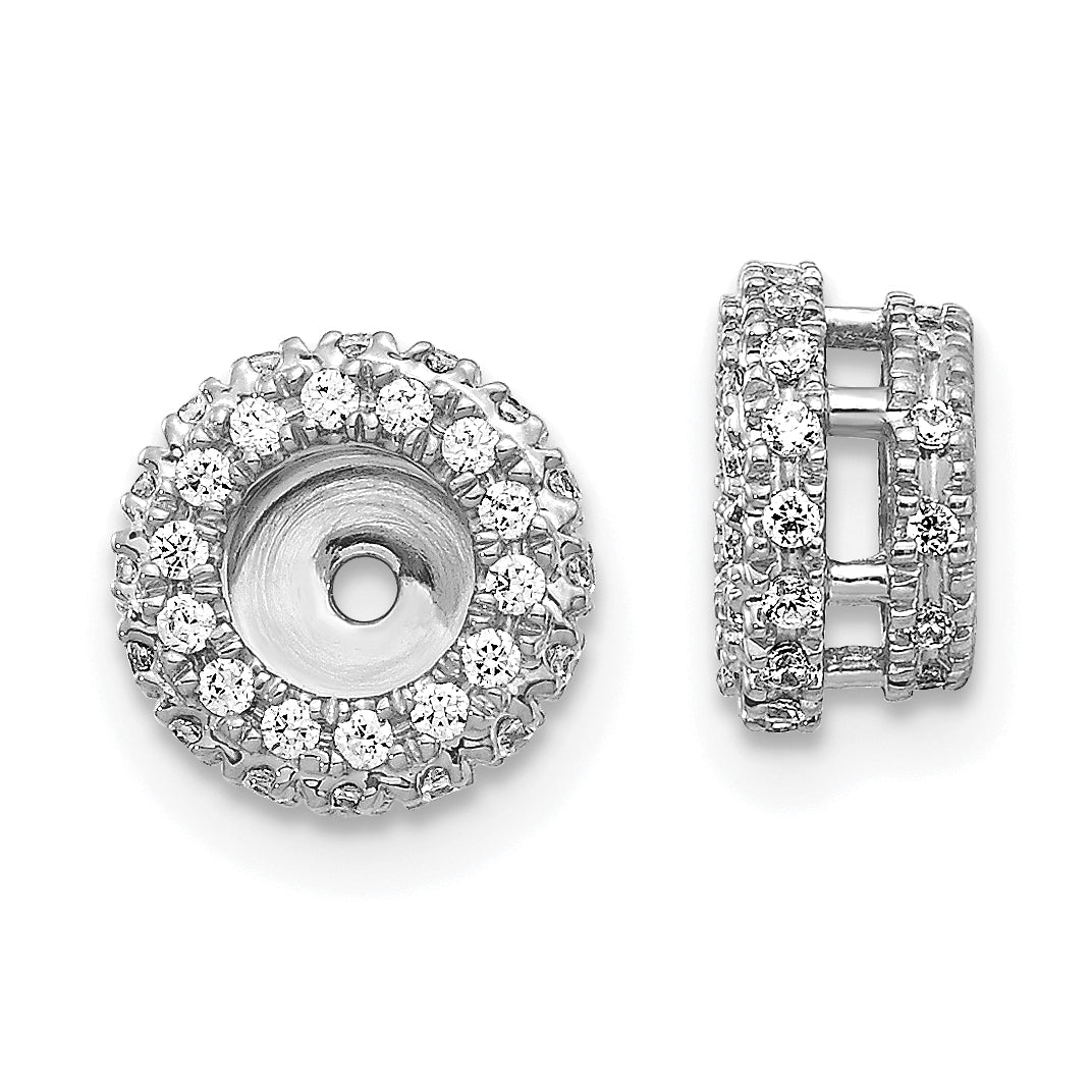 14K White Gold Lab Grown Diamond Earring Jackets