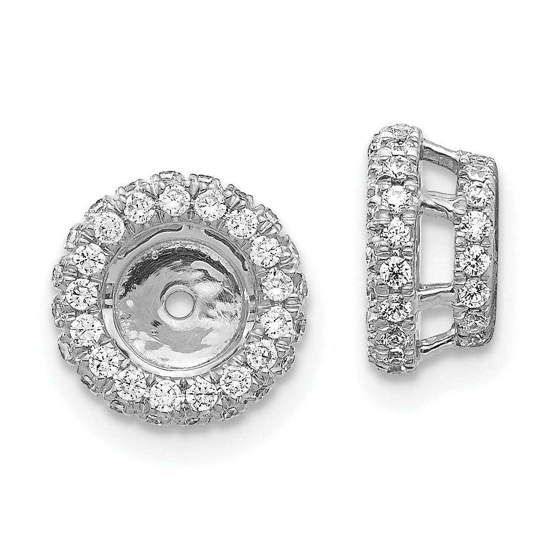 14K White Gold Lab Grown Diamond Earring Jackets