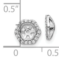 10k White Gold Hexagon Diamond Earring Jackets