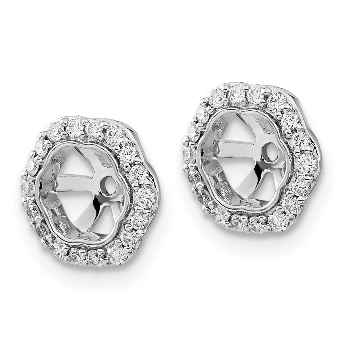 14K White Gold Lab Grown Diamond Earring Jackets