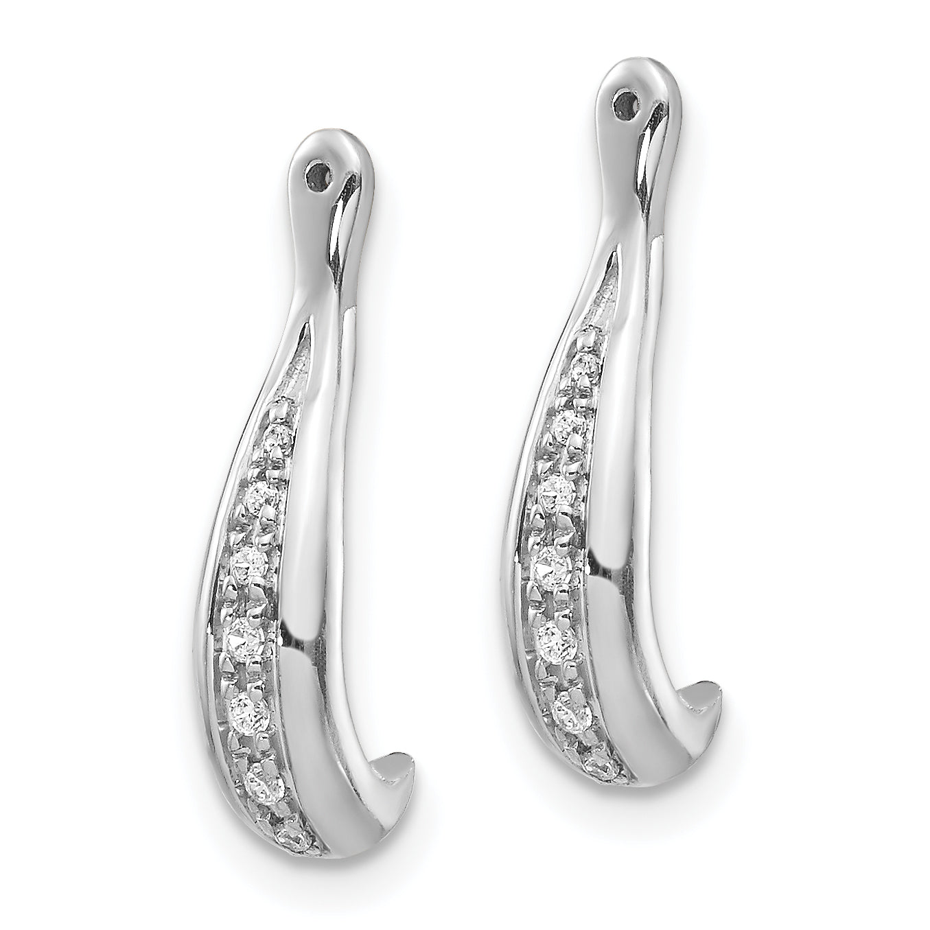 14K White Gold Lab Grown Diamond Earring Jackets