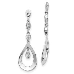 14K White Gold Lab Grown Diamond Teardrop Dangle Earring Jackets