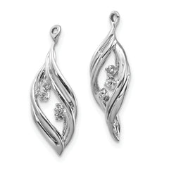 14K White Gold Lab Grown Diamond Twisted Earring Jackets