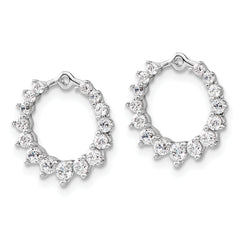 14K White Gold Lab Grown Diamond Circle Earring Jackets