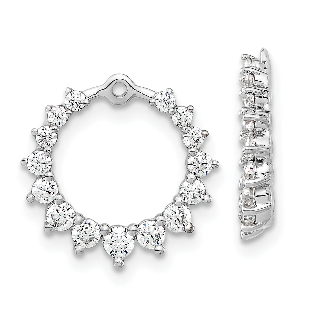 14K White Gold Lab Grown Diamond Circle Earring Jackets