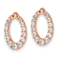 14K Rose Gold Lab Grown Diamond Oval Earring Jackets