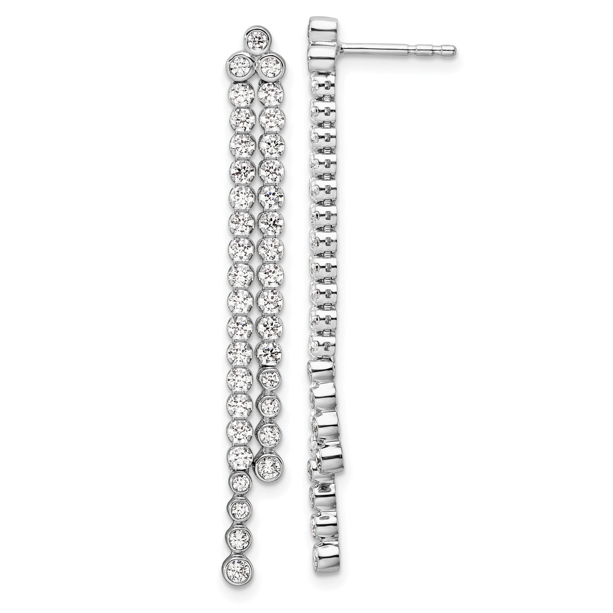 14K White Gold Lab Grown Diamond VS/SI GH, Post Dangle Earrings