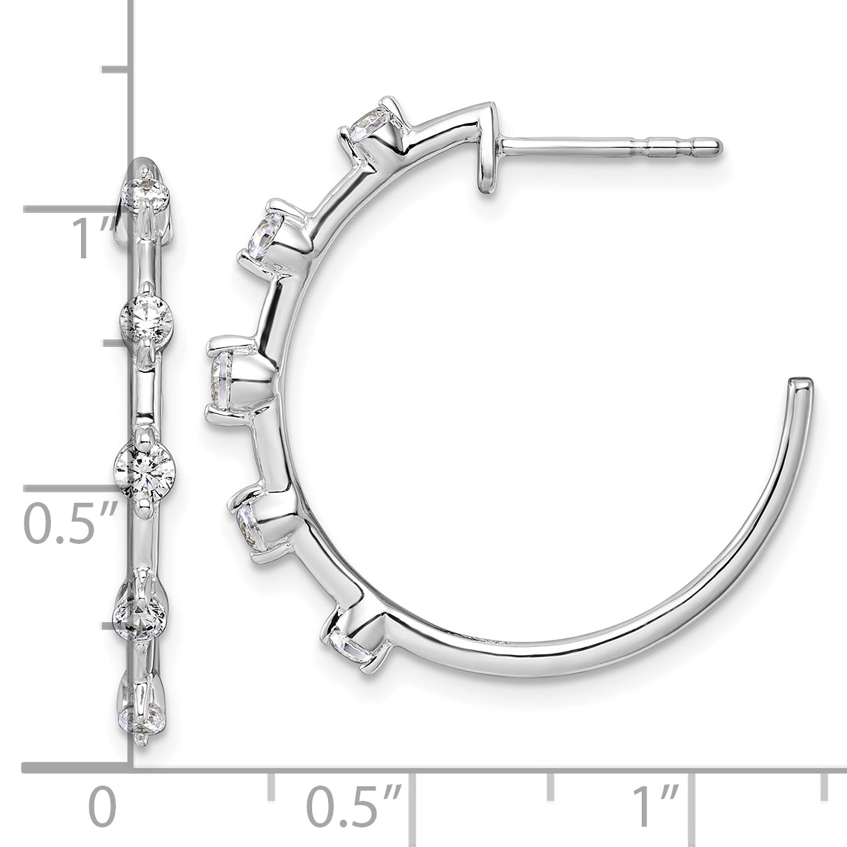 14K White Gold Lab Grown Diamond VS/SI GH, Hoop Earrings