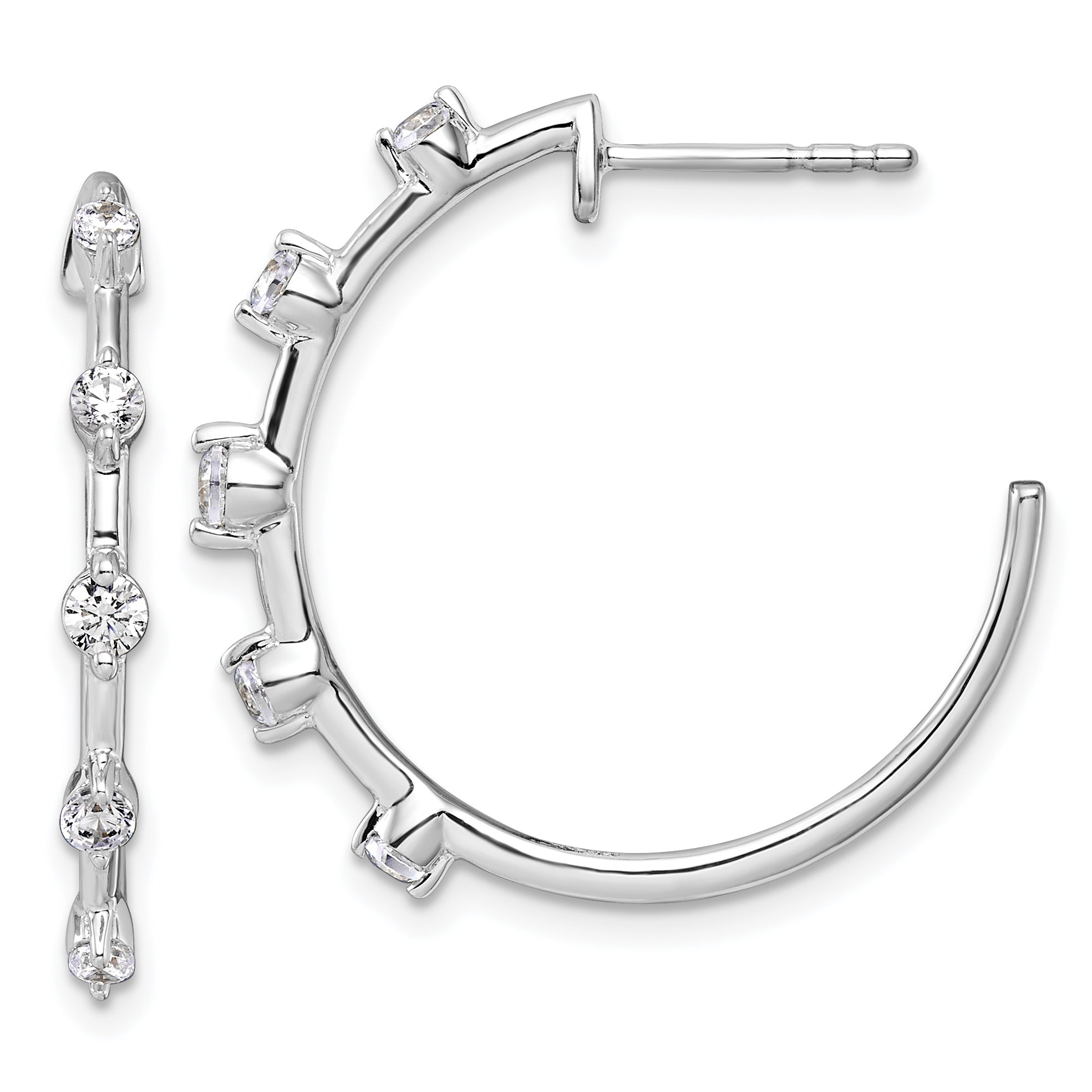 14K White Gold Lab Grown Diamond VS/SI GH, Hoop Earrings