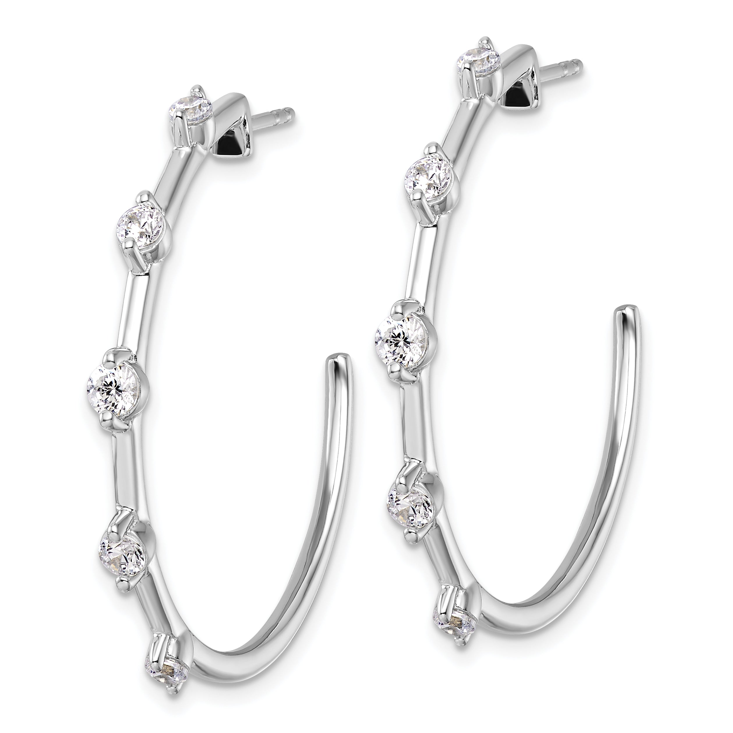 14K White Gold Lab Grown Diamond VS/SI GH, Hoop Earrings