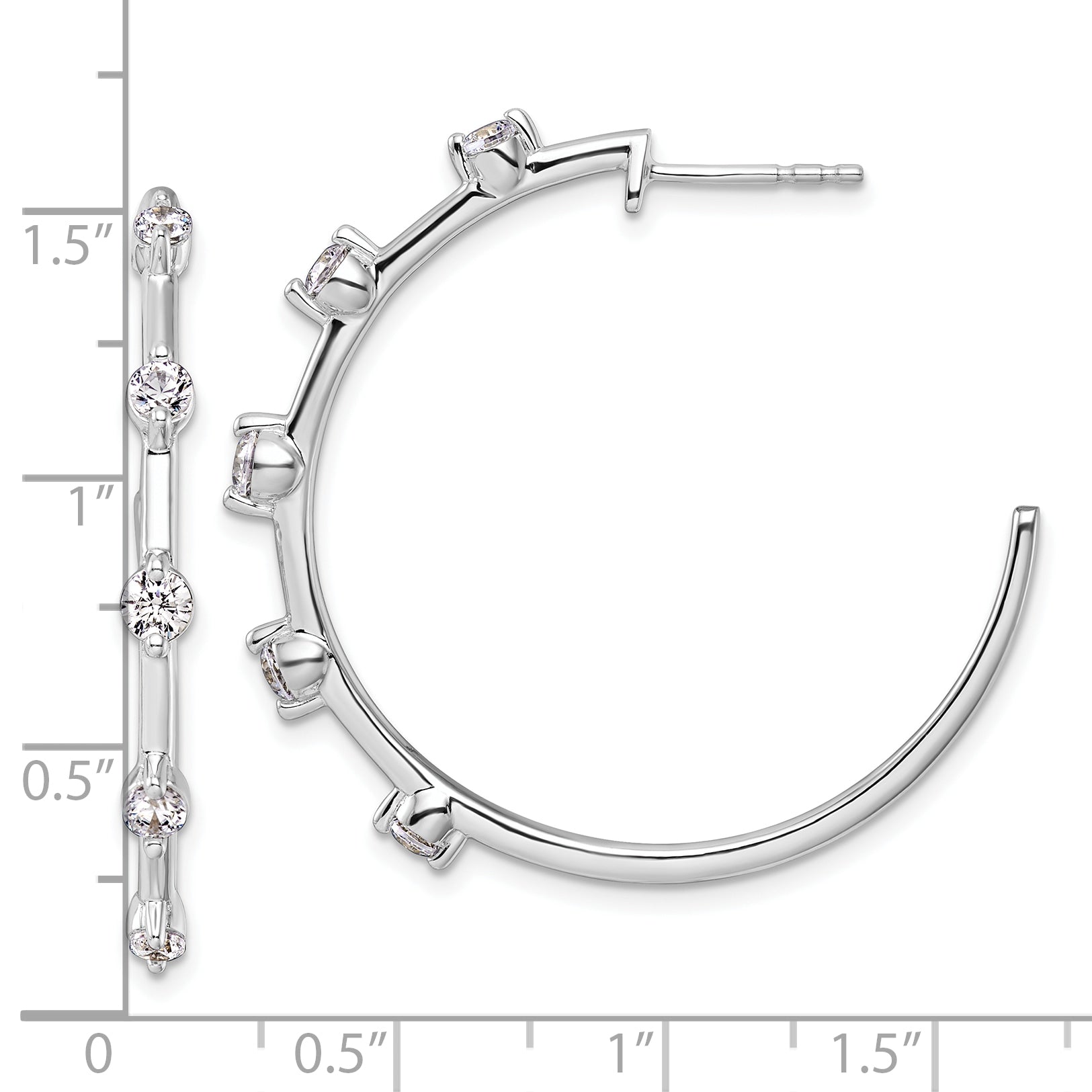 14K White Gold Lab Grown Diamond VS/SI GH, Hoop Earrings