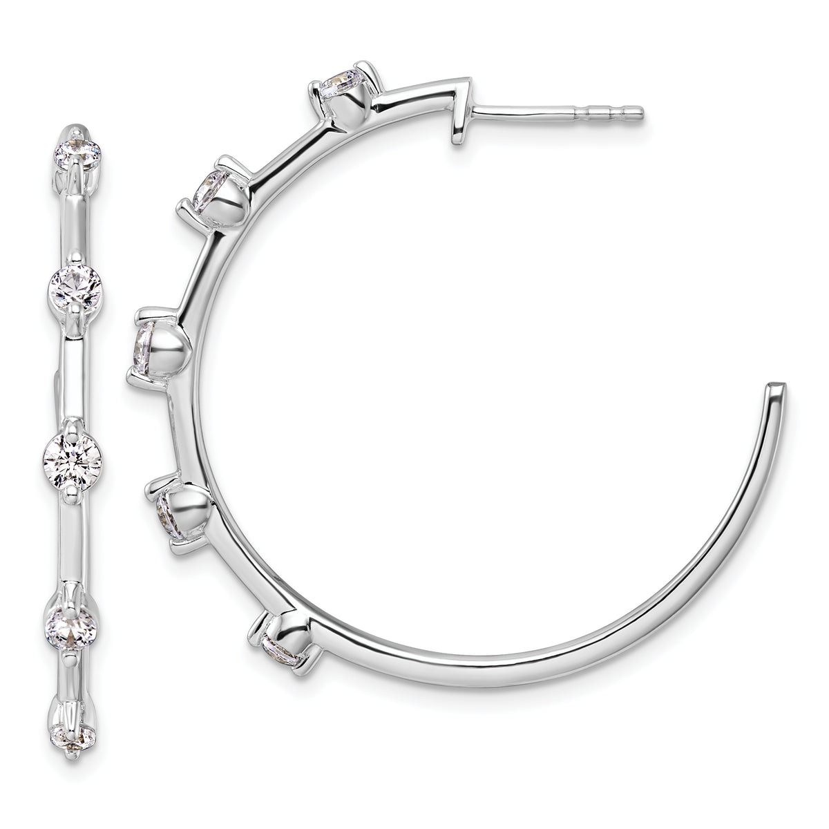 14K White Gold Lab Grown Diamond VS/SI GH, Hoop Earrings