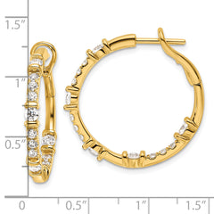 14K Lab Grown Diamond VS/SI GH, In/Out Hoop Earrings