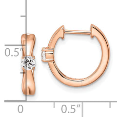 14K Rose Gold Lab Grown Diamond VS/SI GH, Hinged Hoops