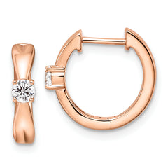 14K Rose Gold Lab Grown Diamond VS/SI GH, Hinged Hoops