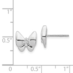 14k White Gold Diamond Butterfly Earrings