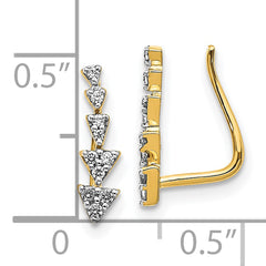 10k Diamond Ear Climber Earrings