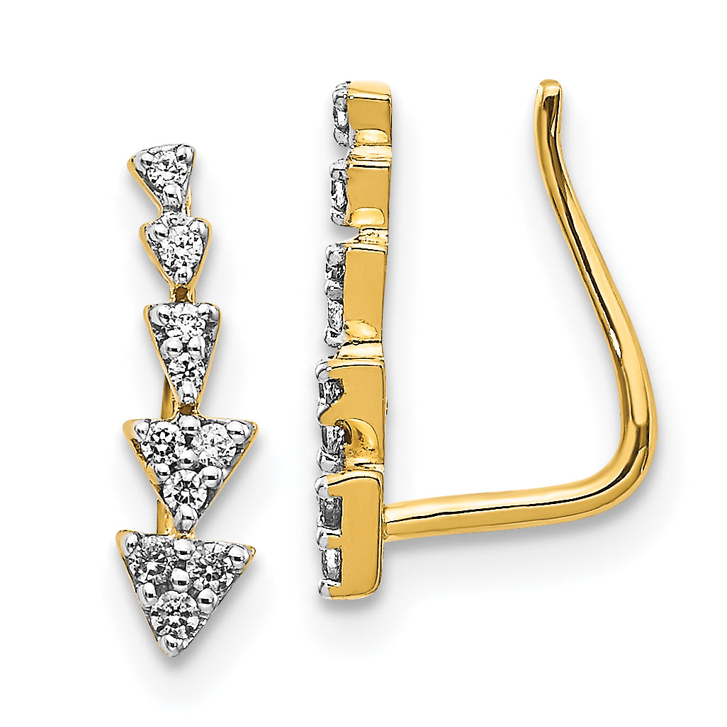 10k Diamond Ear Climber Earrings