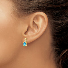 10k Blue Topaz and Diamond Earrings