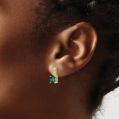 10k Created Alexandrite and Diamond Earrings