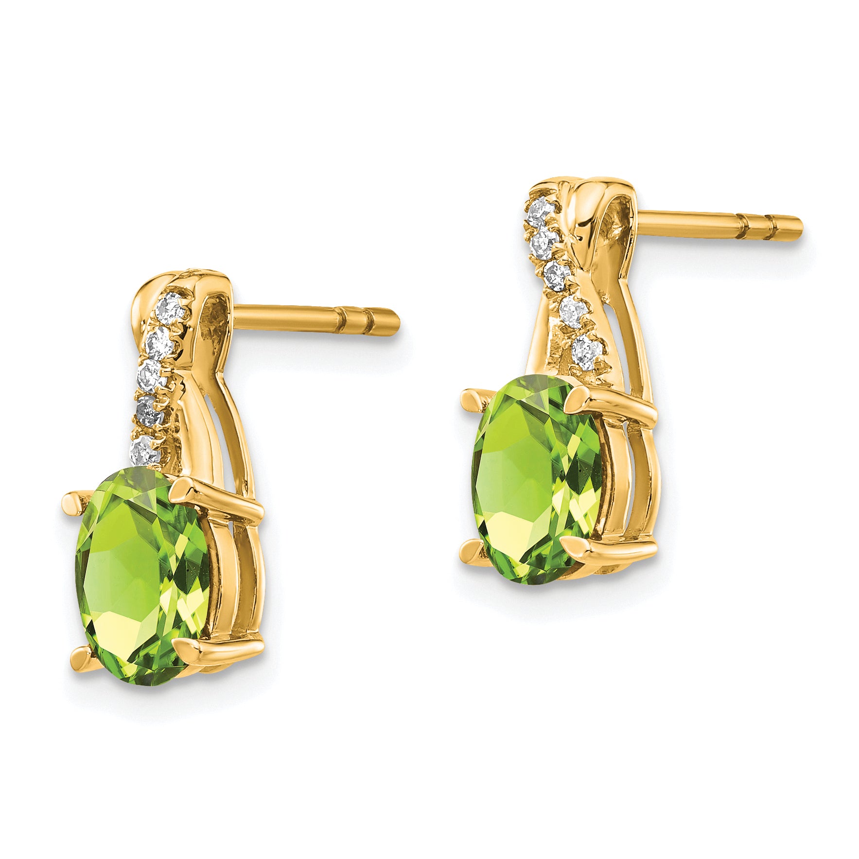 10k Peridot and Diamond Earrings