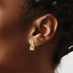 10k Peridot and Diamond Earrings