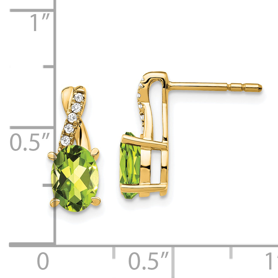 10k Peridot and Diamond Earrings