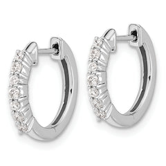 10k White Gold Diamond Hinged Hoop Earrings