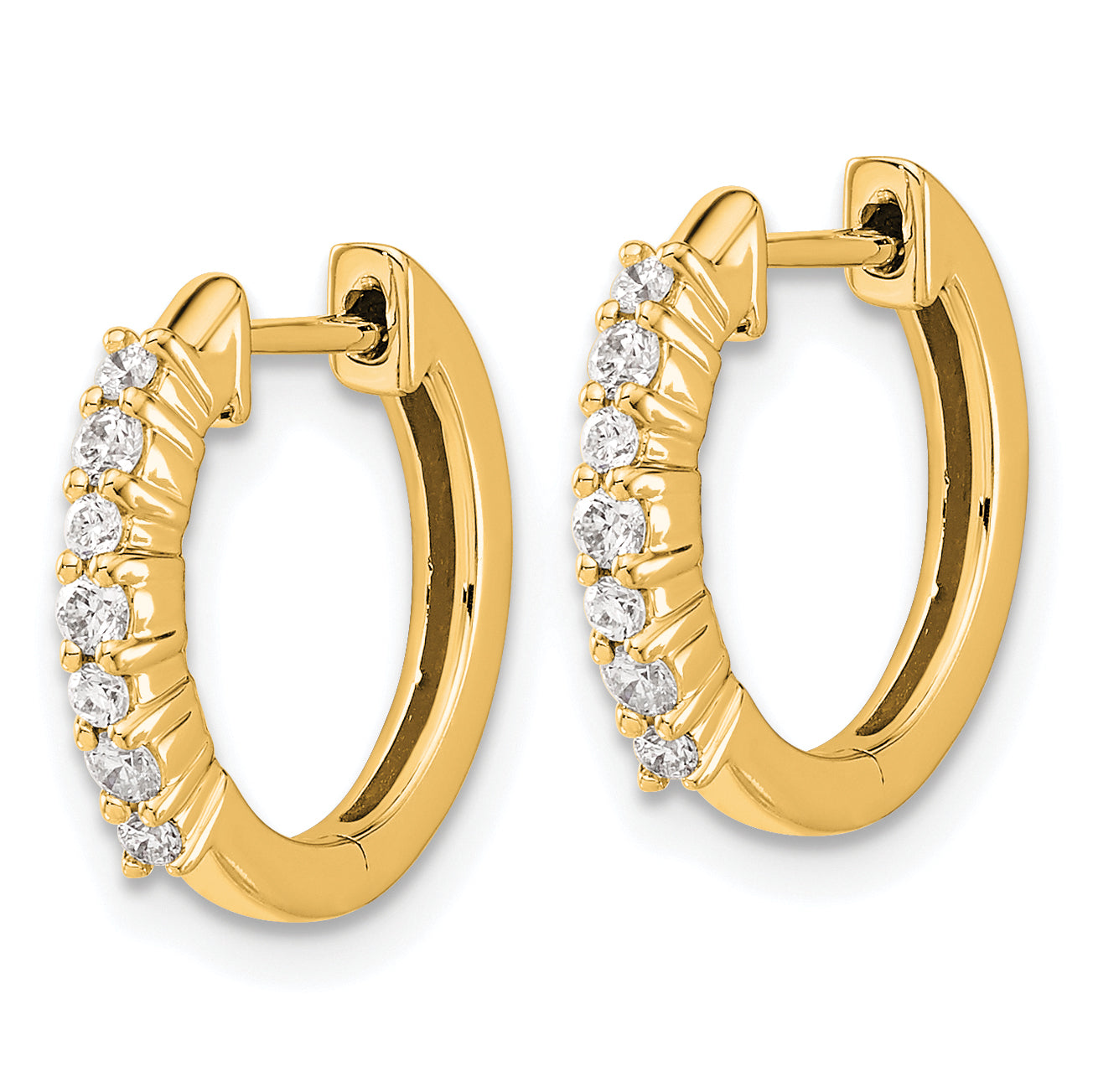 10k Diamond Hinged Hoop Earrings