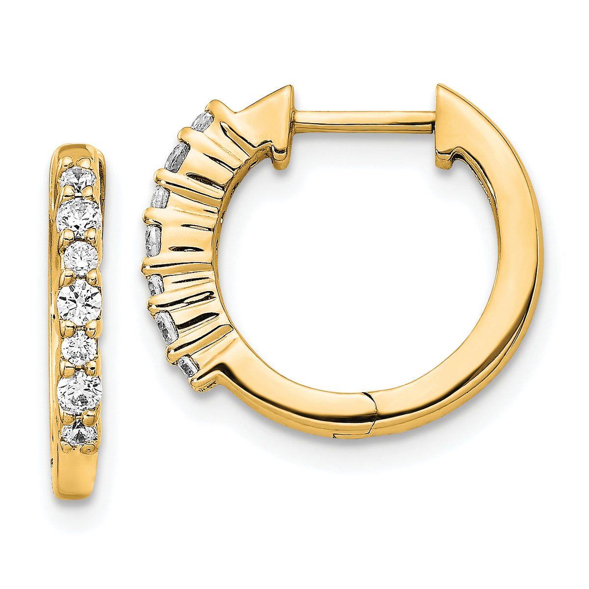 10k Diamond Hinged Hoop Earrings