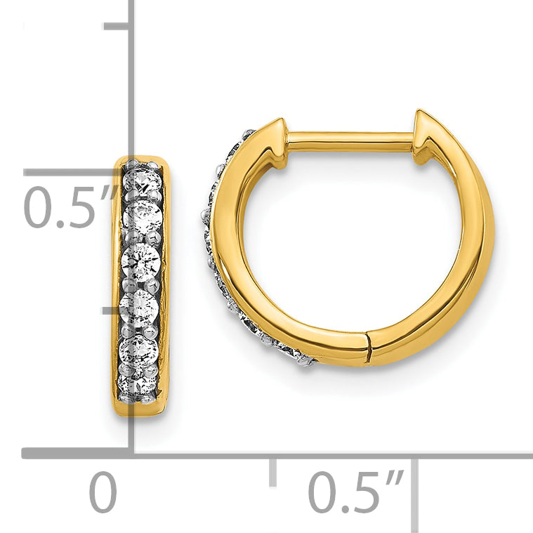 10k Diamond Hinged Hoop Earrings