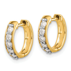 14K Lab Grown Diamond Hinged Hoop Earrings