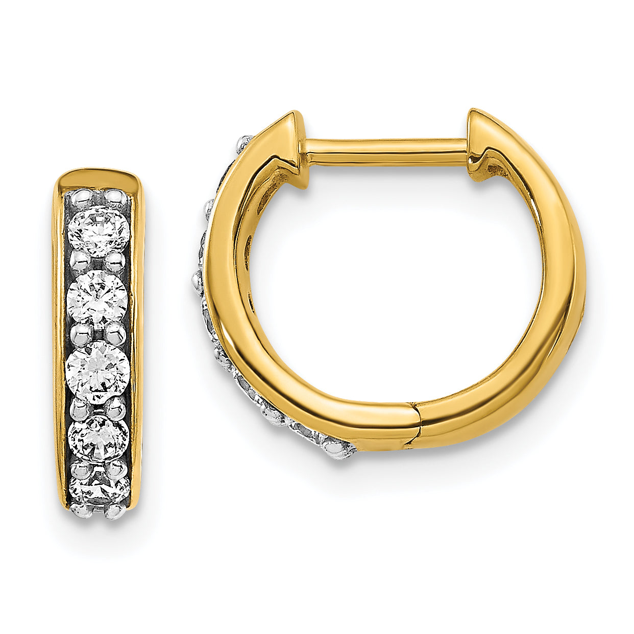 14K Lab Grown Diamond Hinged Hoop Earrings