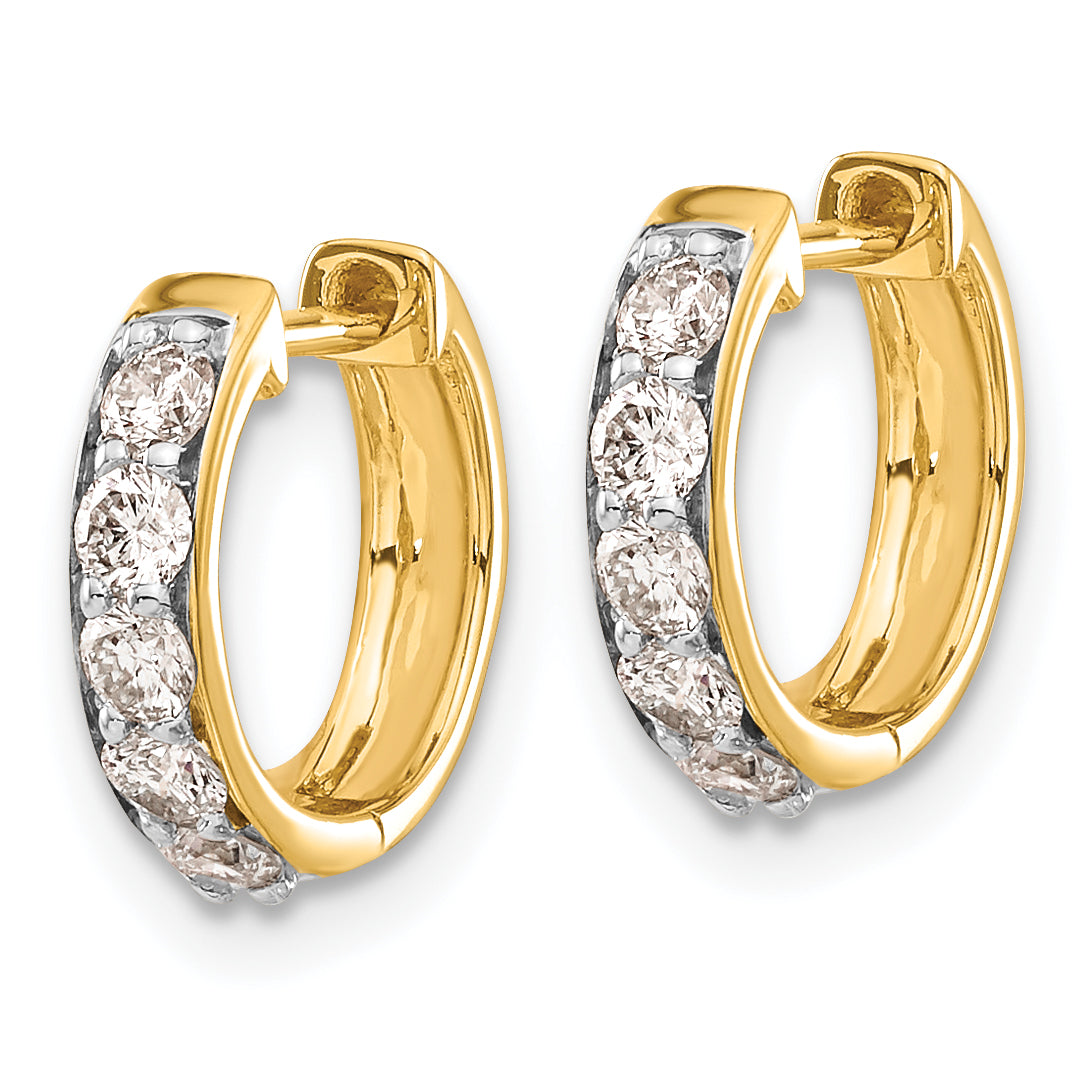 14K Lab Grown Diamond VS/SI GH, Hinged Hoop Earrings