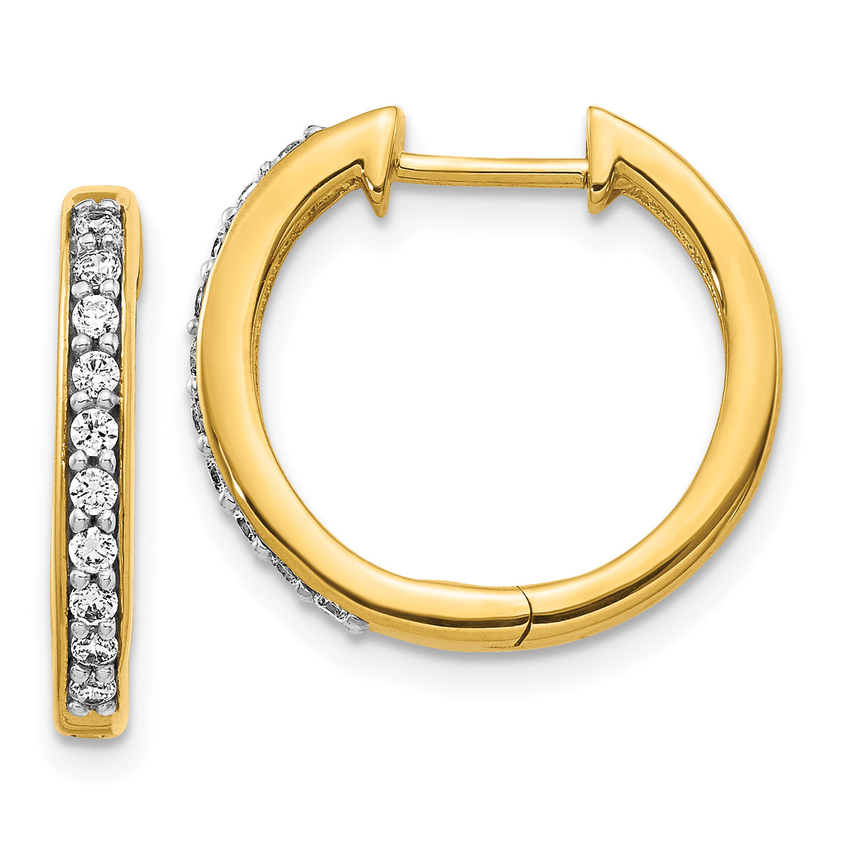 10k Diamond Hinged Hoop Earrings