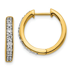 10k Diamond Hinged Hoop Earrings