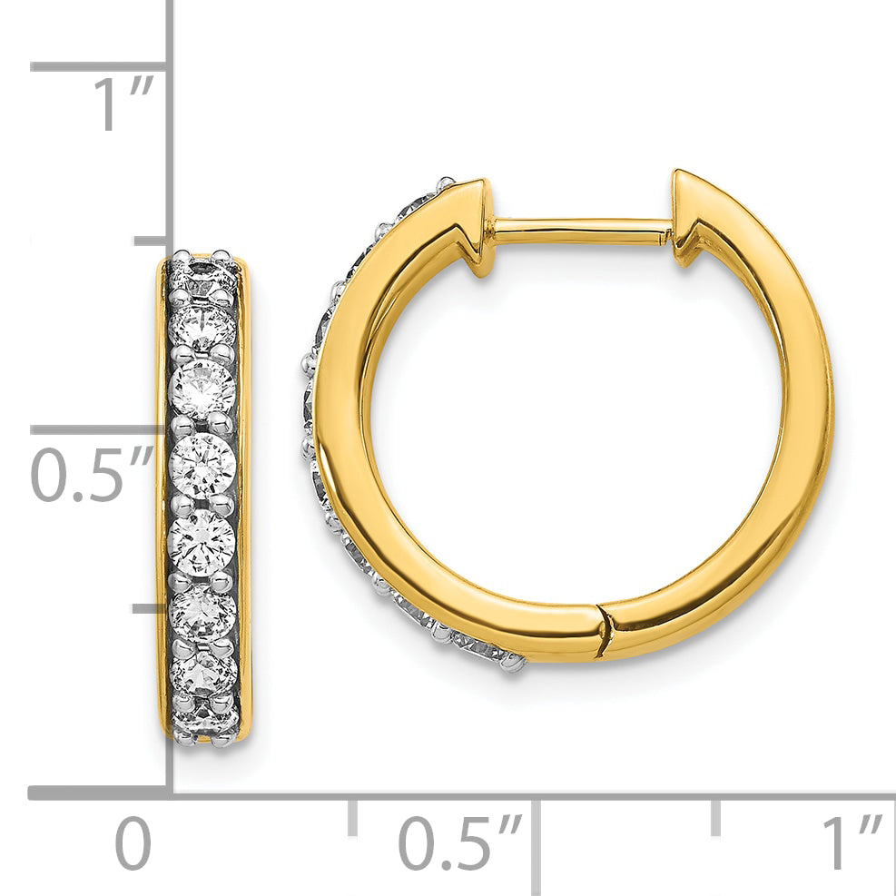 10k Diamond Hinged Hoop Earrings