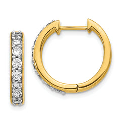 10k Diamond Hinged Hoop Earrings