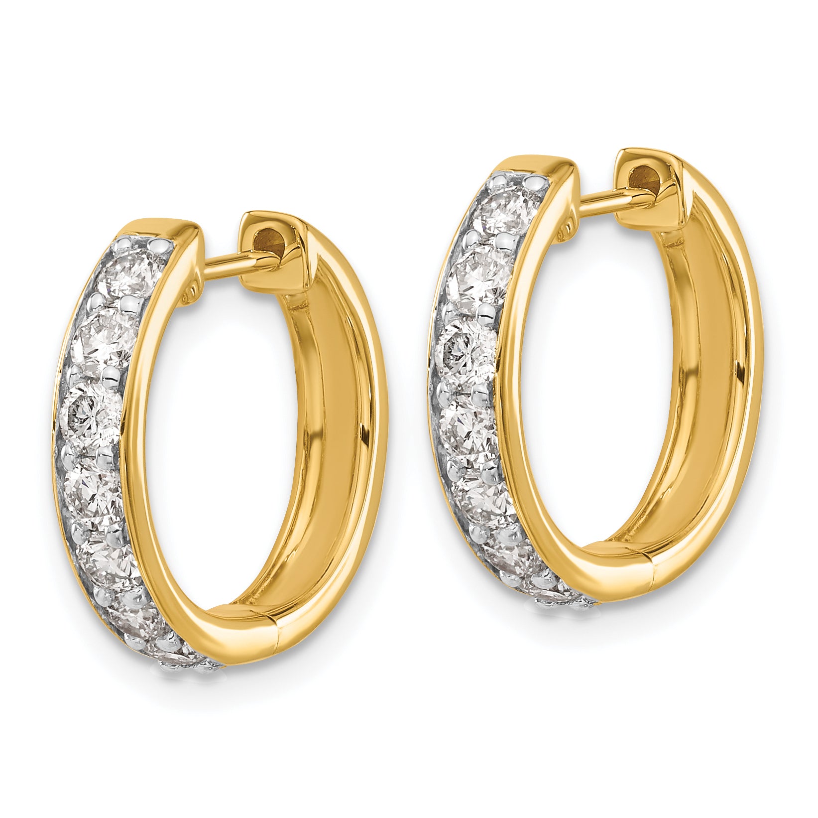 10k Diamond Hinged Hoop Earrings