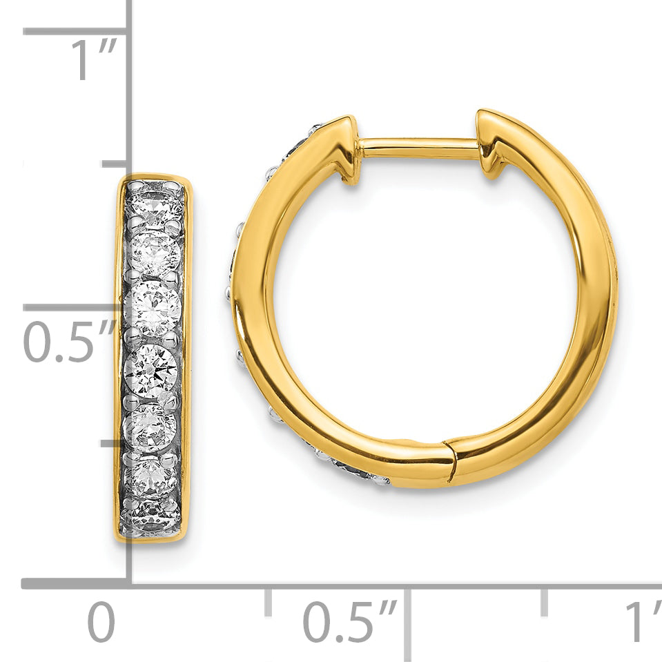 10k Diamond Hinged Hoop Earrings