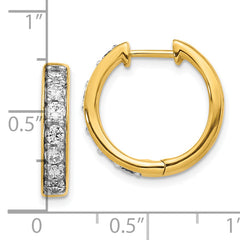 10k Diamond Hinged Hoop Earrings