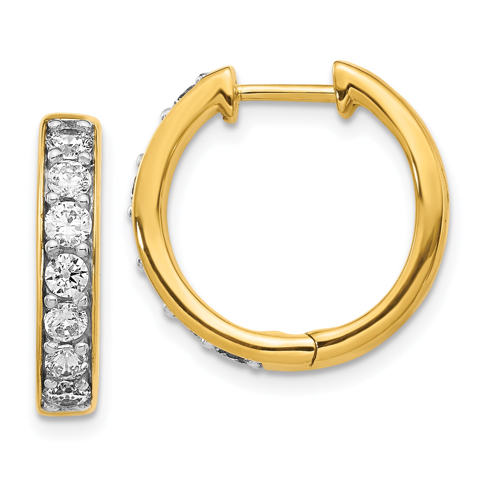 10k Diamond Hinged Hoop Earrings