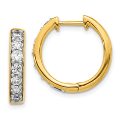 10k Diamond Hinged Hoop Earrings