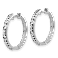 10k White Gold Diamond Hinged Hoop Earrings