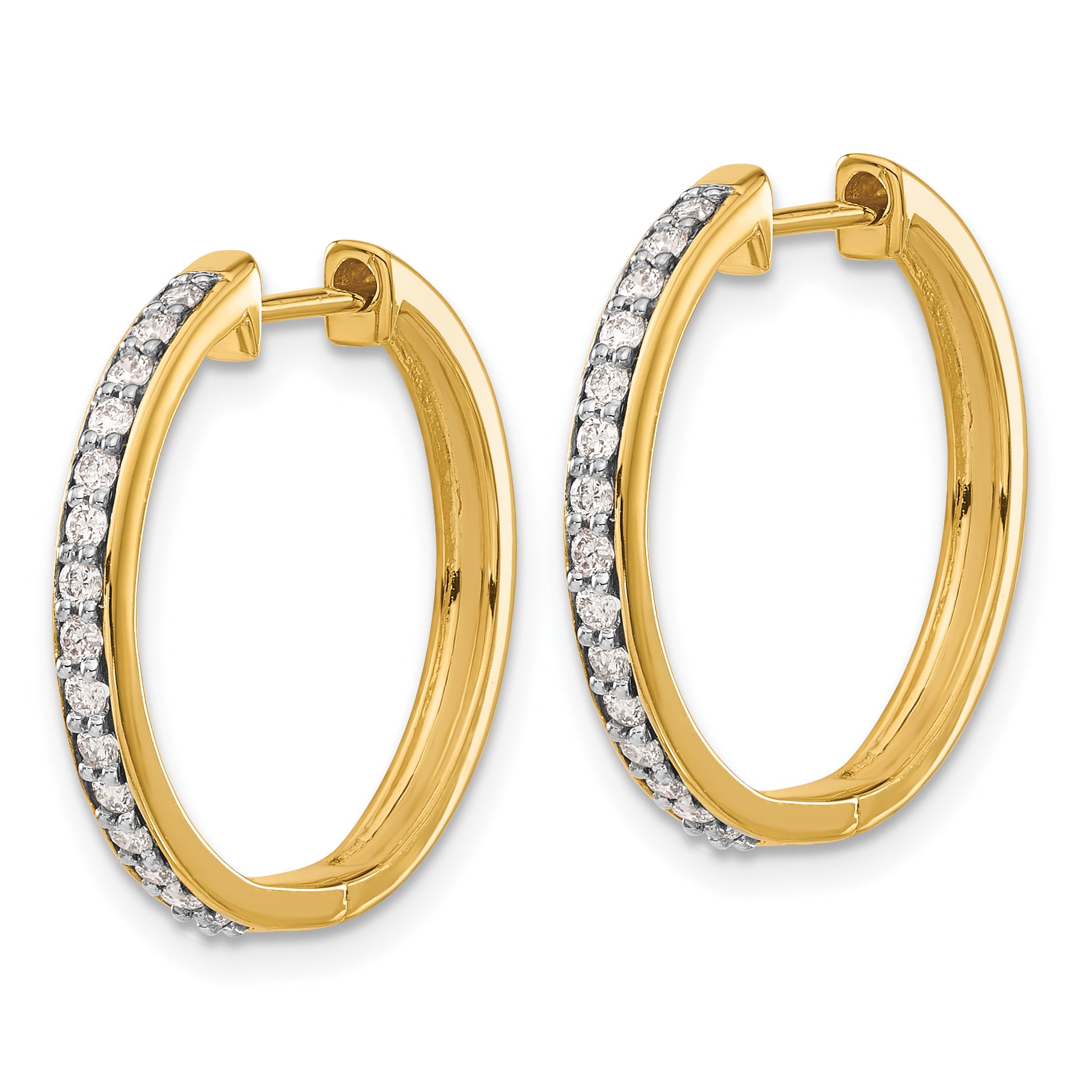 10k Diamond Hinged Hoop Earrings