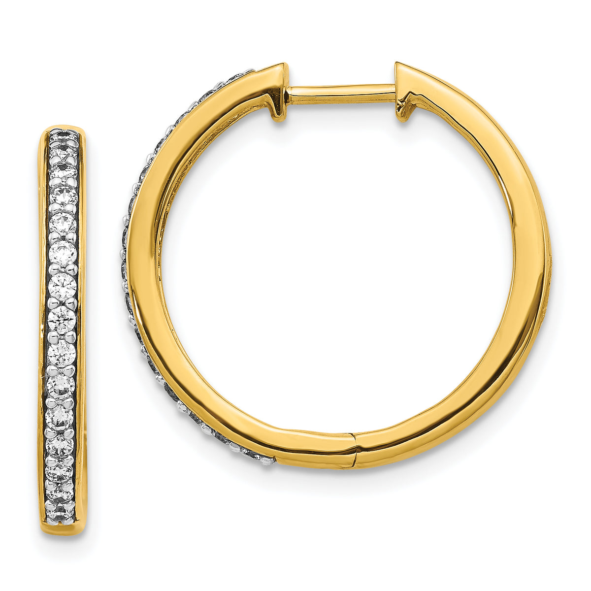 10k Diamond Hinged Hoop Earrings