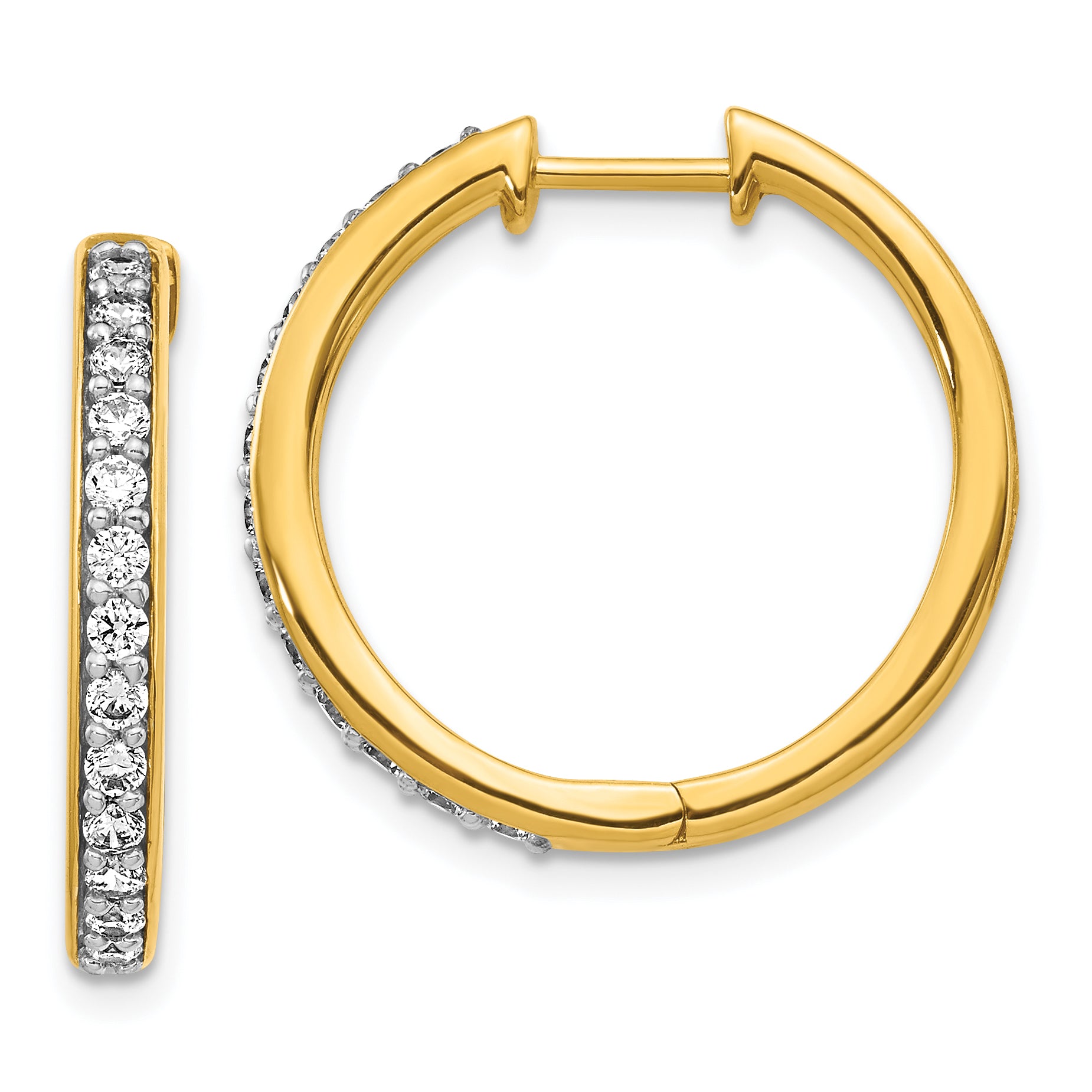 10k Diamond Hinged Hoop Earrings