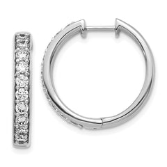 10k White Gold Diamond Hinged Hoop Earrings