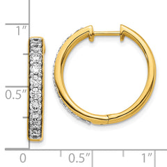 10k Diamond Hinged Hoop Earrings