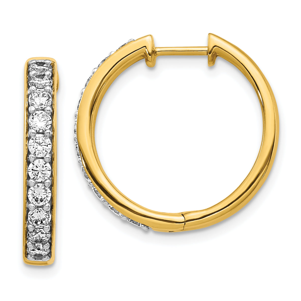 10k Diamond Hinged Hoop Earrings